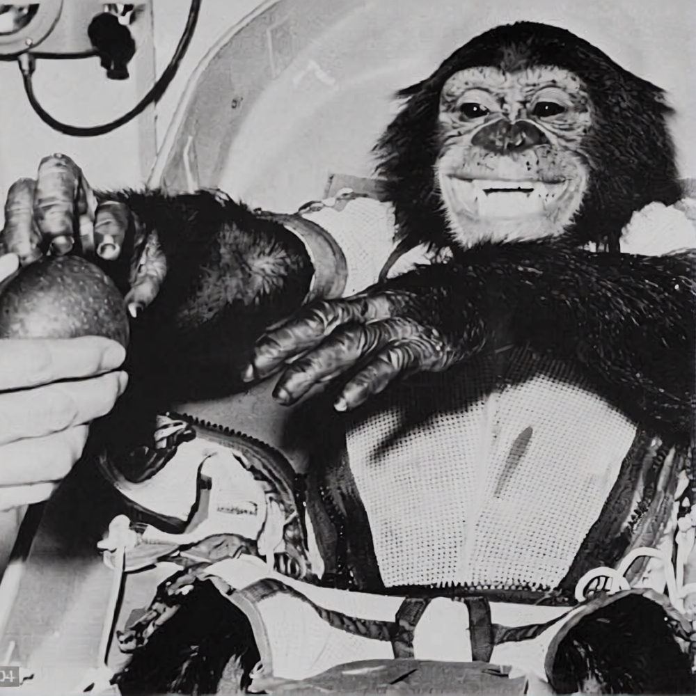 Ham after his historic flight